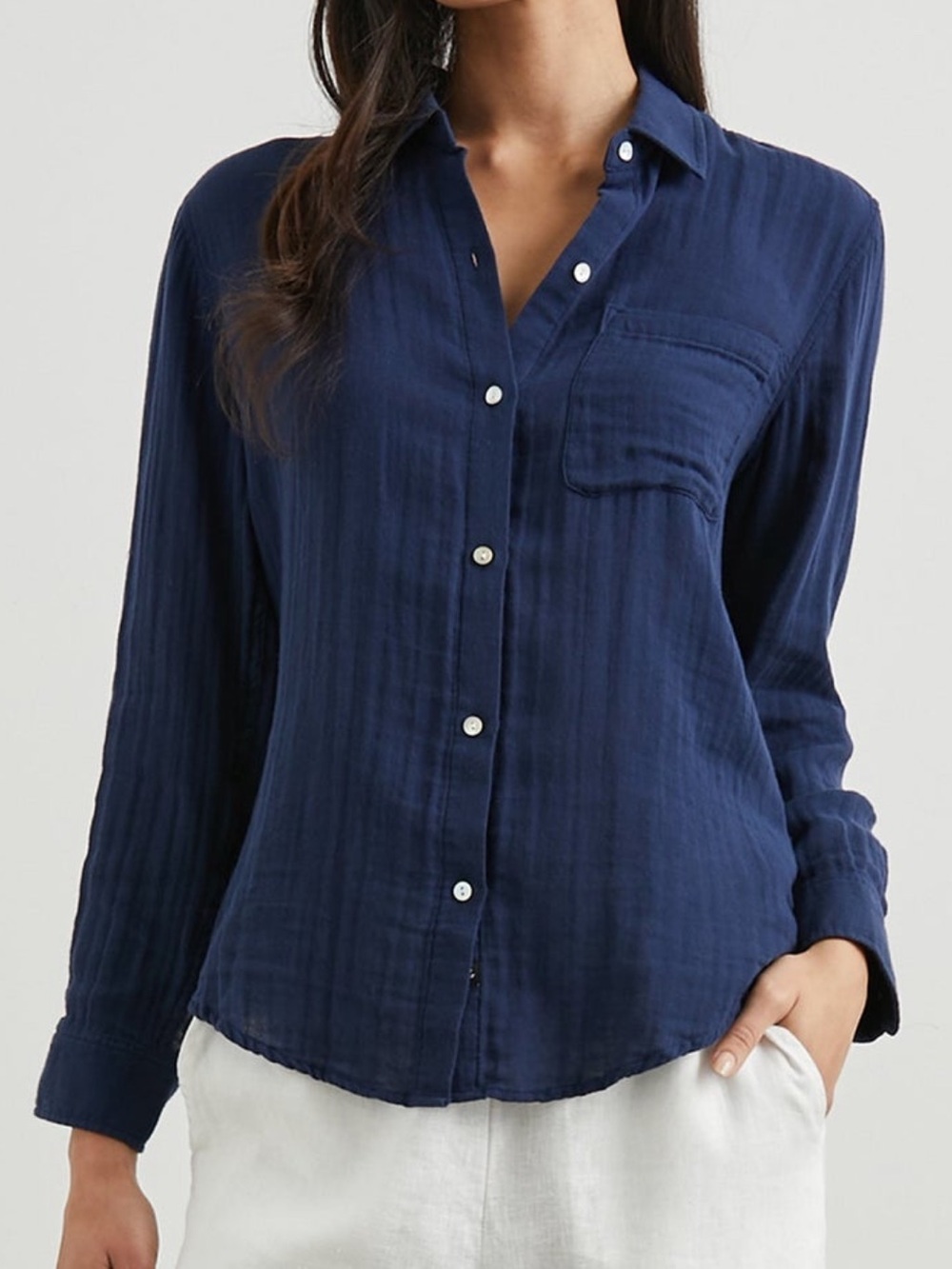 Rails Ellis Indigo Lightweight Gauzy Button Up Shirt - Size Small
